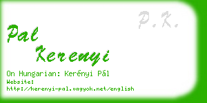 pal kerenyi business card