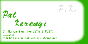 pal kerenyi business card